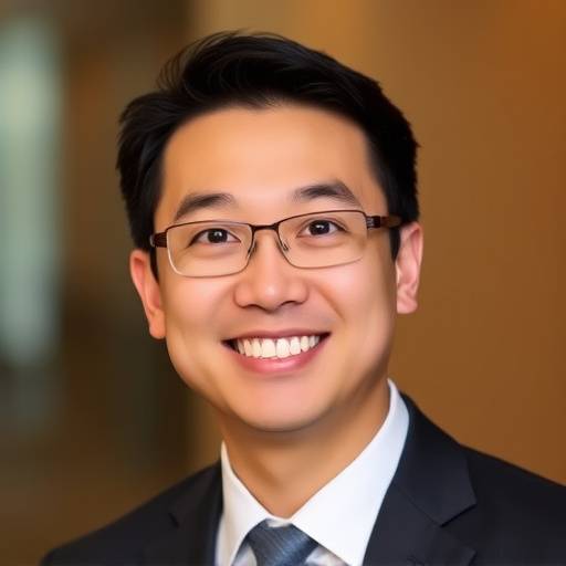 Portrait of David Chen, the Head of Operations at Wanderlust Adventures, looking professional and friendly.
